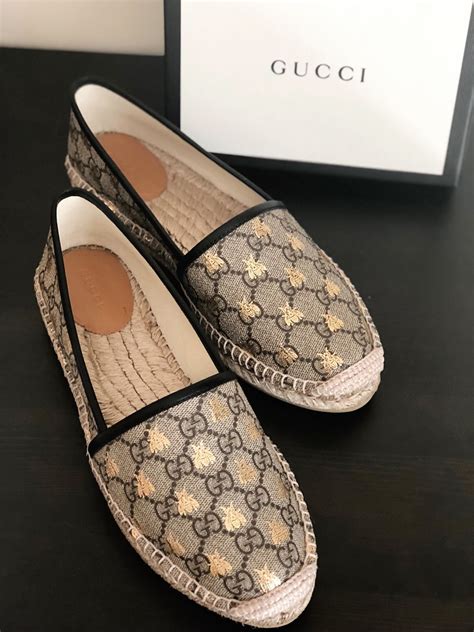 gucci metallic bee espadrilles